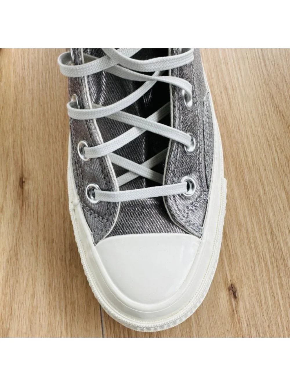 ❤️Converse Chuck 70 Pride Hi Silver Sz 7.5 Men's Shoes Metallic Sneaker A10214C
